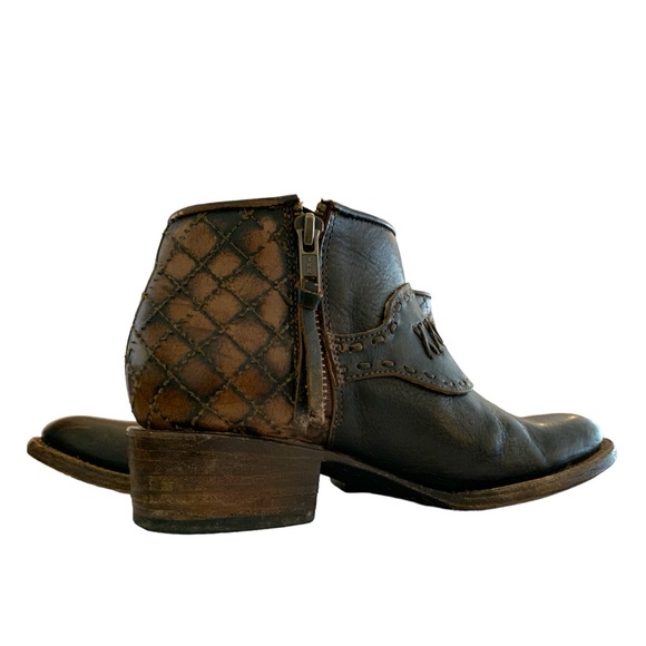 FREEBIRD GRAND Chocolate brown Tan Leather ANKLE BOOTIES - Picture 7 of 12